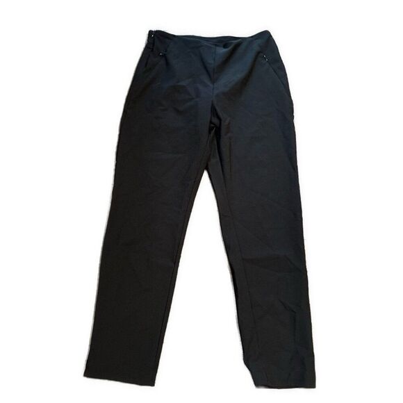 Acegolfs Women’s Solid Black Pants High Rise Large - Picture 1 of 4